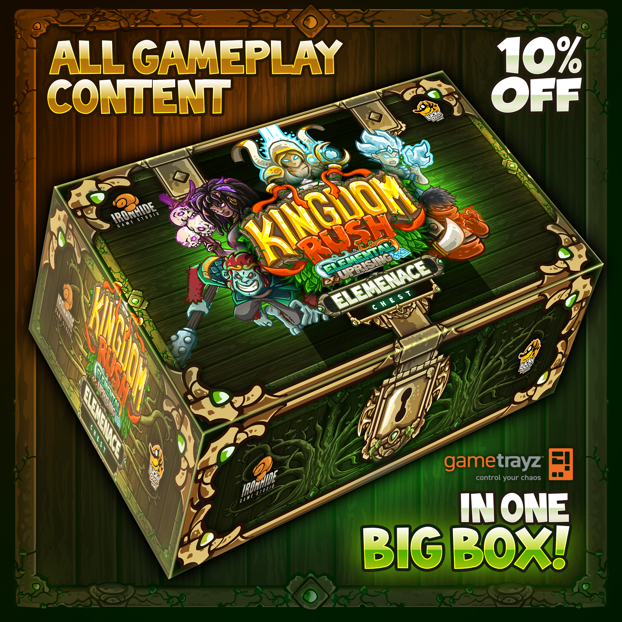 Kingdom Rush Elemental Uprising By Lucky Duck Games Elemenace Hoard Pledge Gamefound