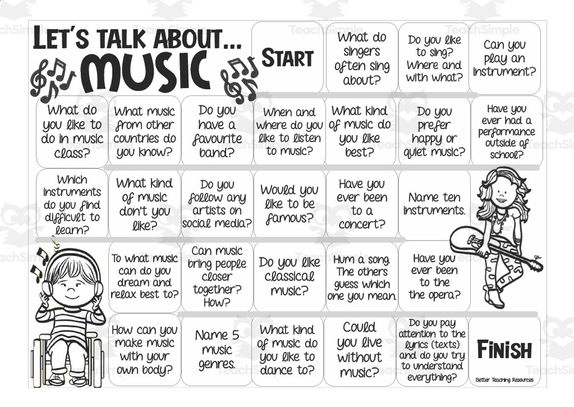 Let s Talk About Music Board Game By Teach Simple