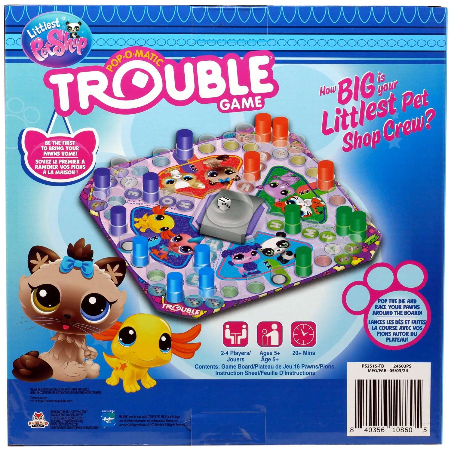Littlest Pet Shop TROUBLE Board Game Pop O Matic Walmart