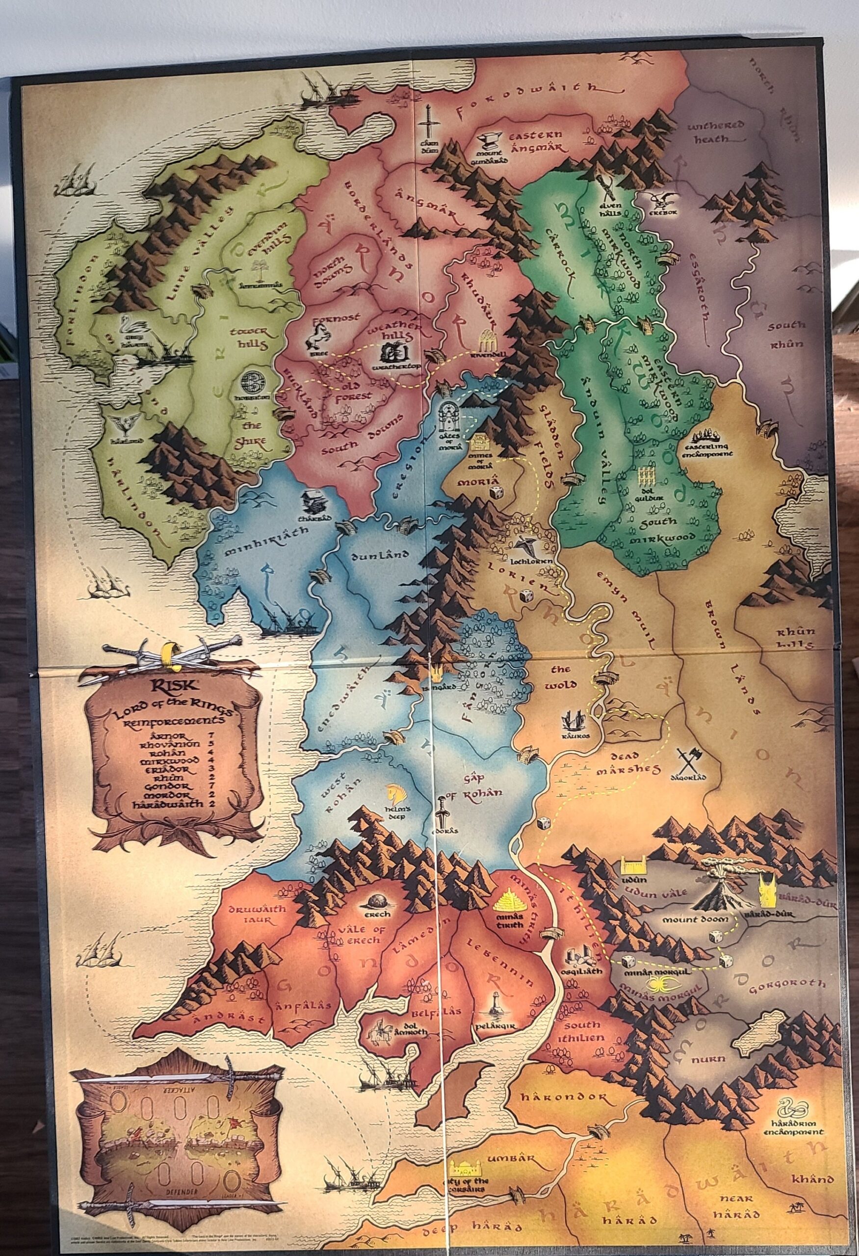 Lord Of The Rings LOTR Risk Game Board Only Large Size Etsy