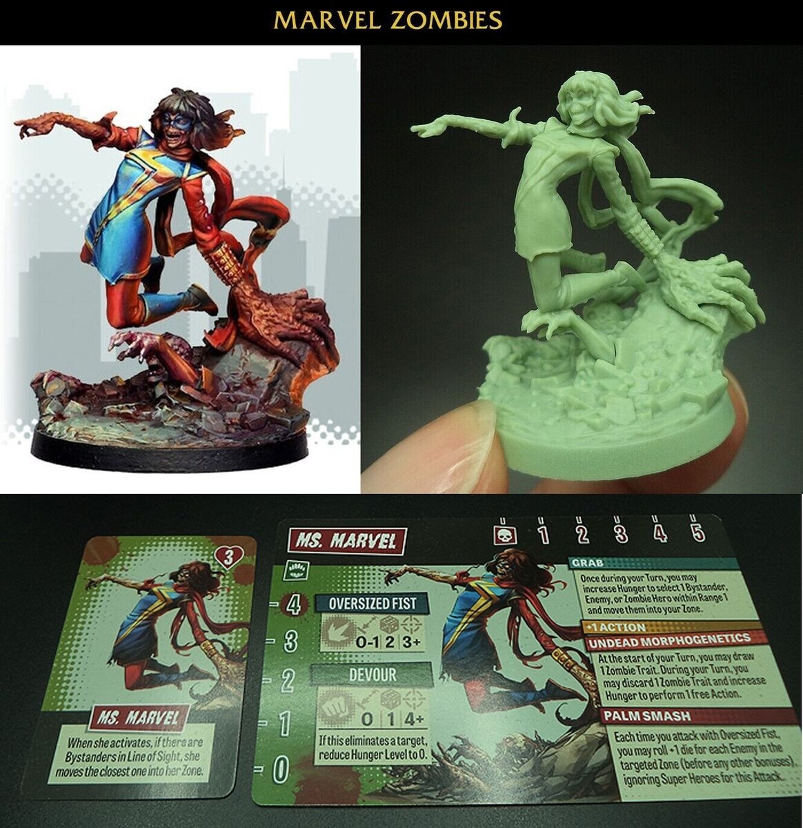 MARVEL ZOMBIES BOARD GAME AUTHENTIC Model Miniature Ms Marvel Undead Unpainted EBay