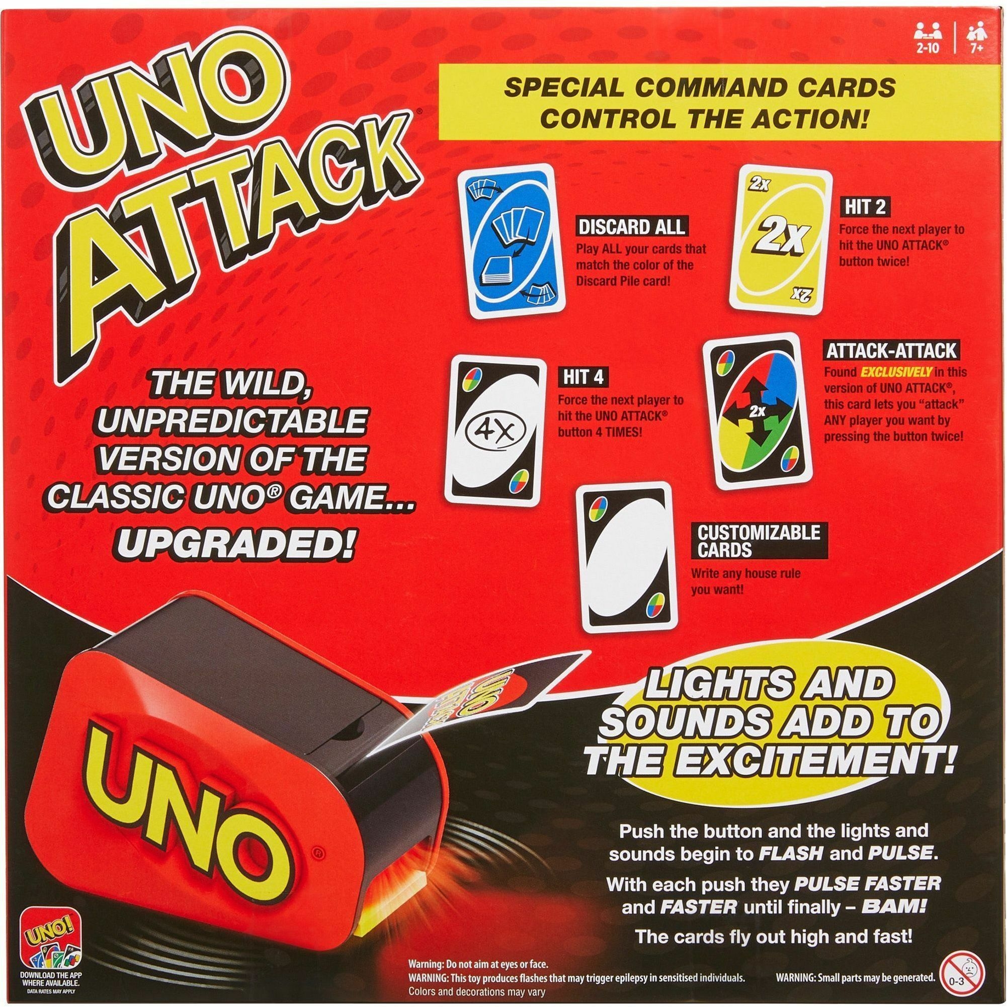 Mattel UNO Attack Card Game Family Game For Kids And Adults Card Blaster