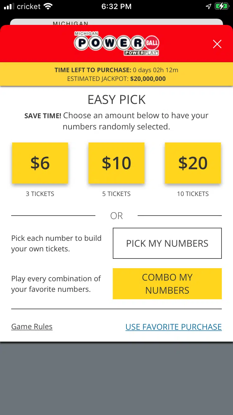 michigan lottery online game card
