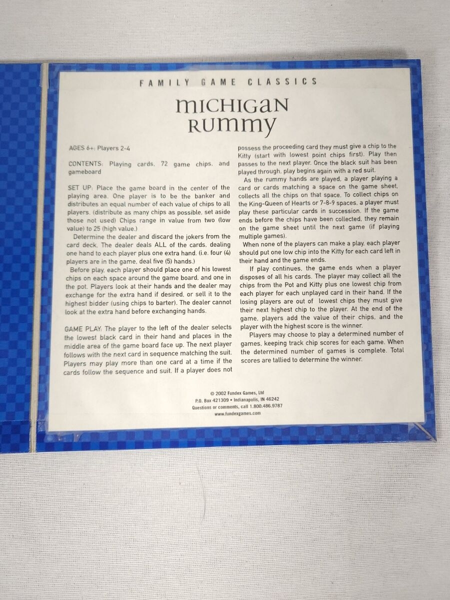 Michigan Rummy Board Game Complete With Tripoley Instructions EBay
