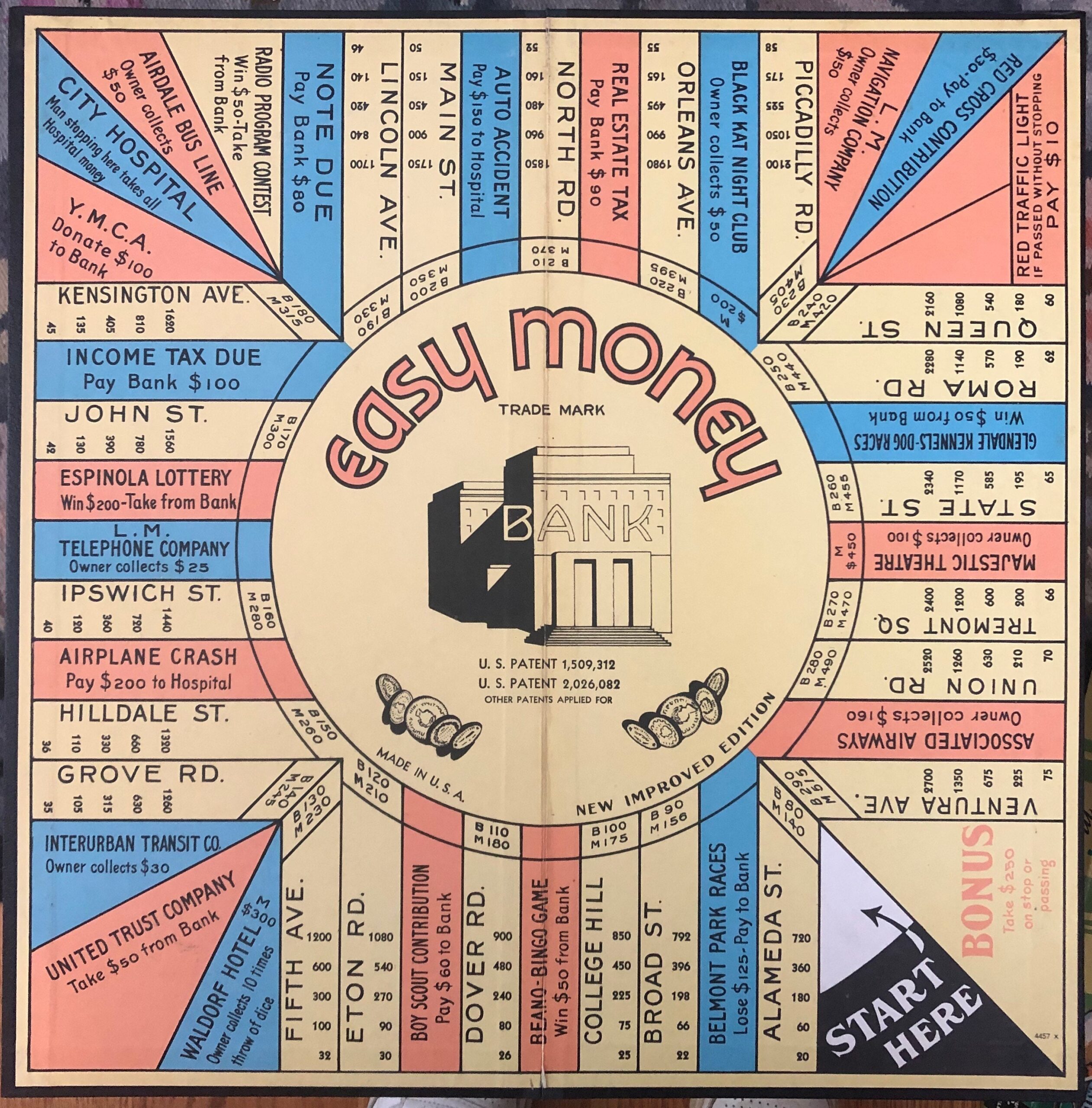 Milton Bradley Vintage 1936 Easy Money Board Game Etsy