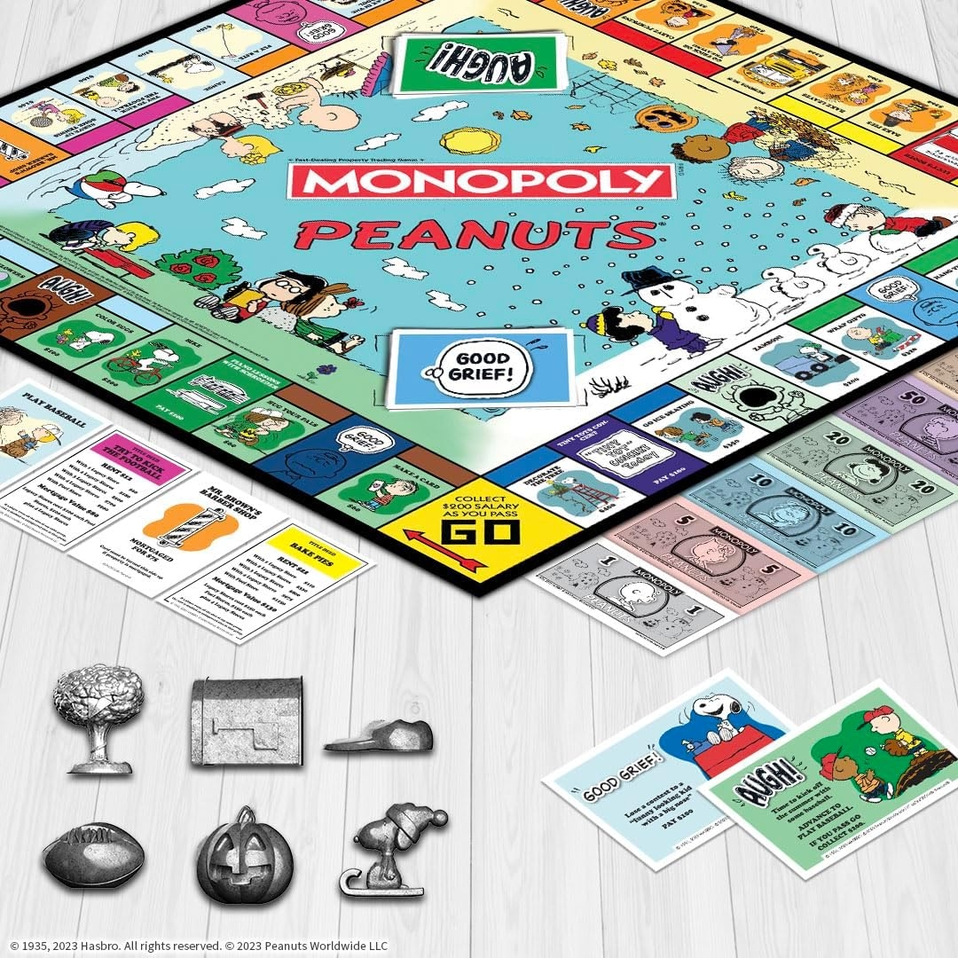 Monopoly Brandclub Monopoly Peanuts Board Game Play As Snoopy On Sled Baseball Cap Kite Eating Tree More Officially Licensed And Collectible Monopoly Game Based On The Famous Comic Strip Peanuts