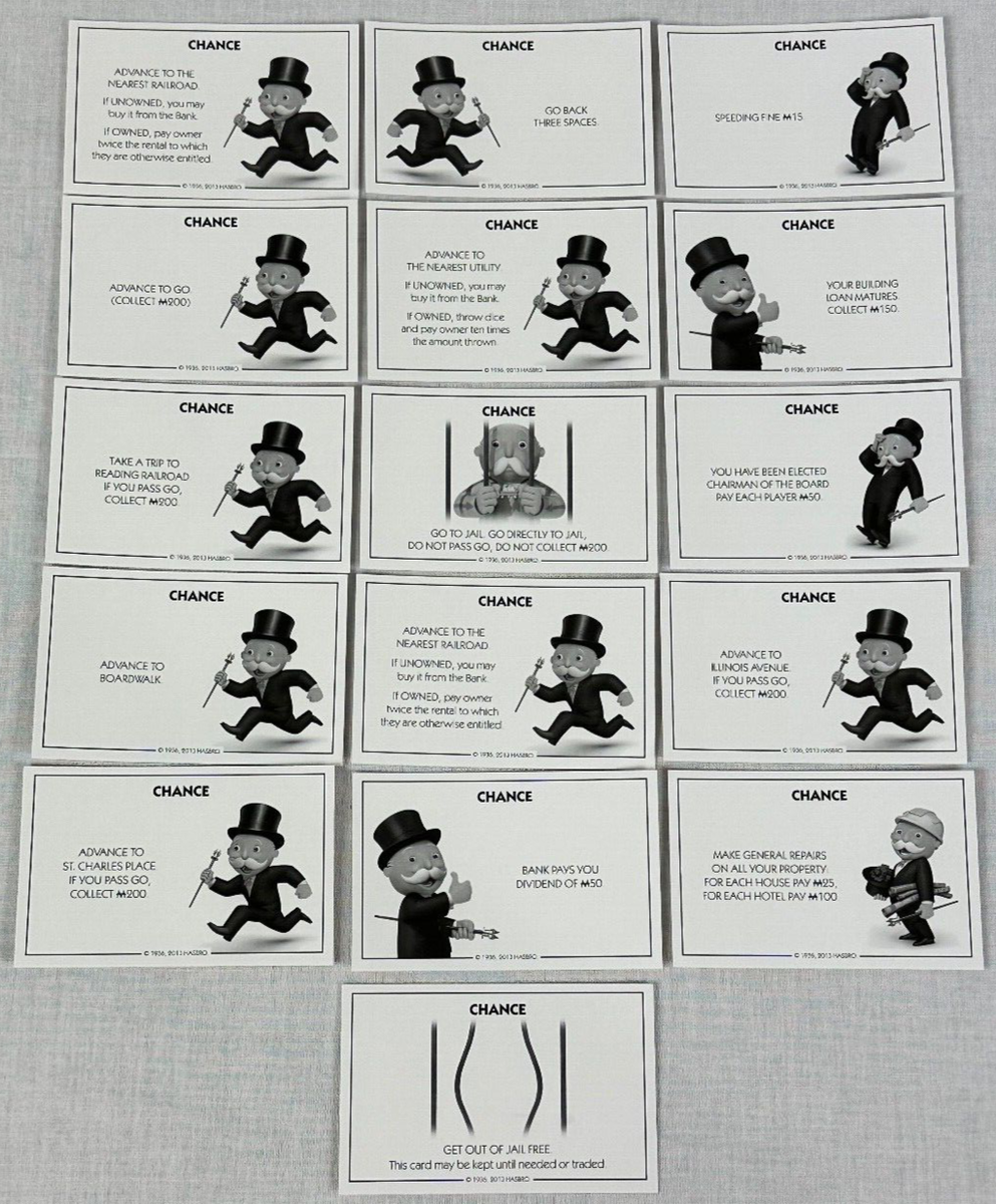 monopoly game chance cards