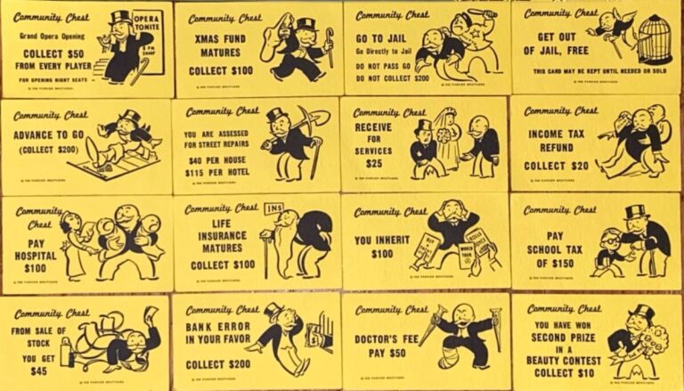 Monopoly Community Chest Cards 1935 1998 You Choose EBay
