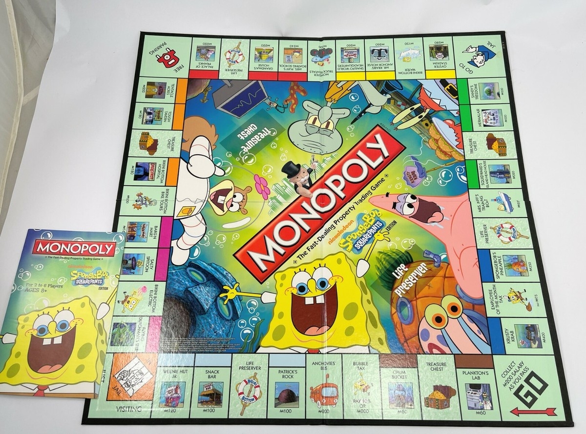 Monopoly SpongeBob Squarepants Edition 2005 Replacement Game Board Only EBay