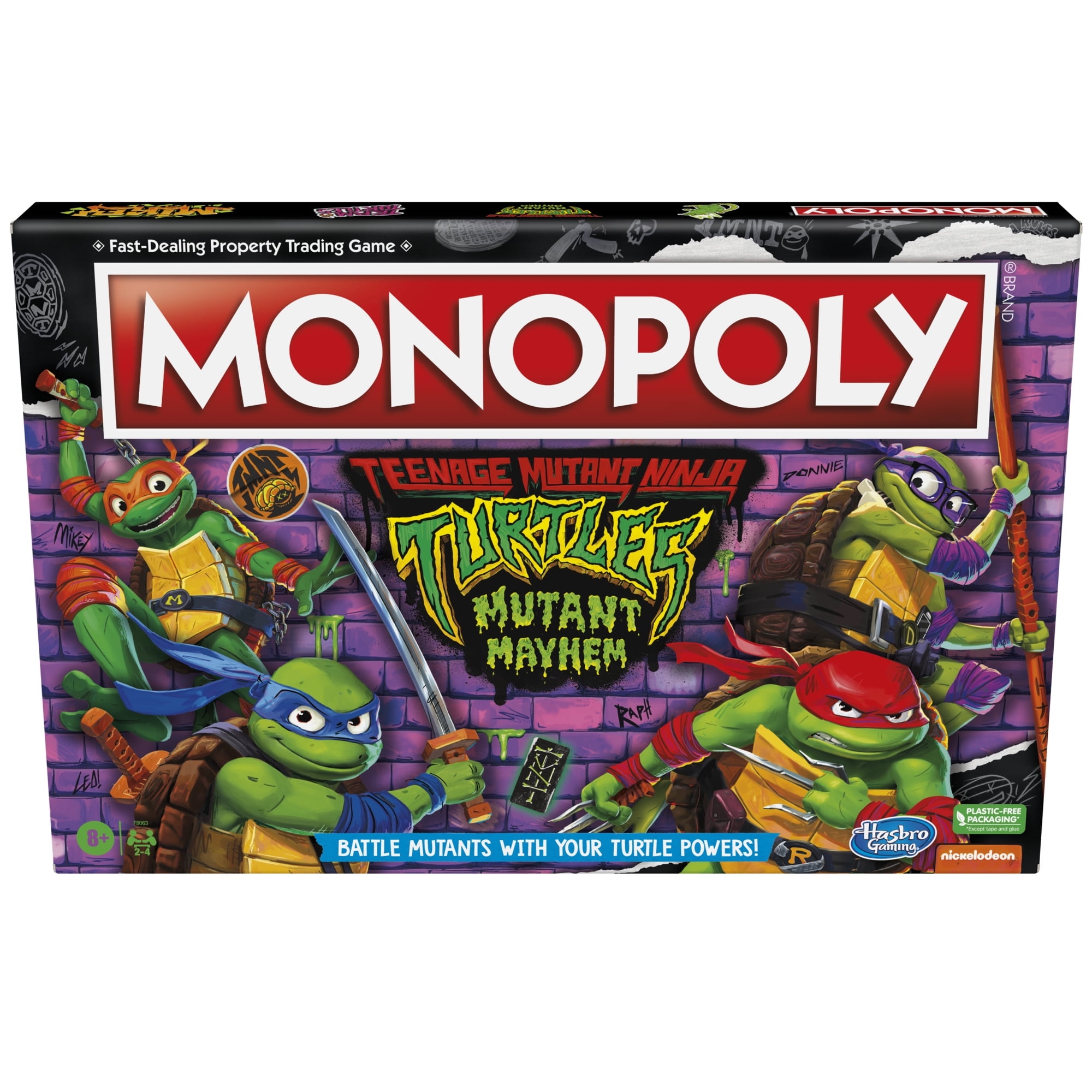Monopoly TMNT Mutant Mayhem Edition Board Game For Kids And Family 2 4 Players Exclusive At Walmart Walmart