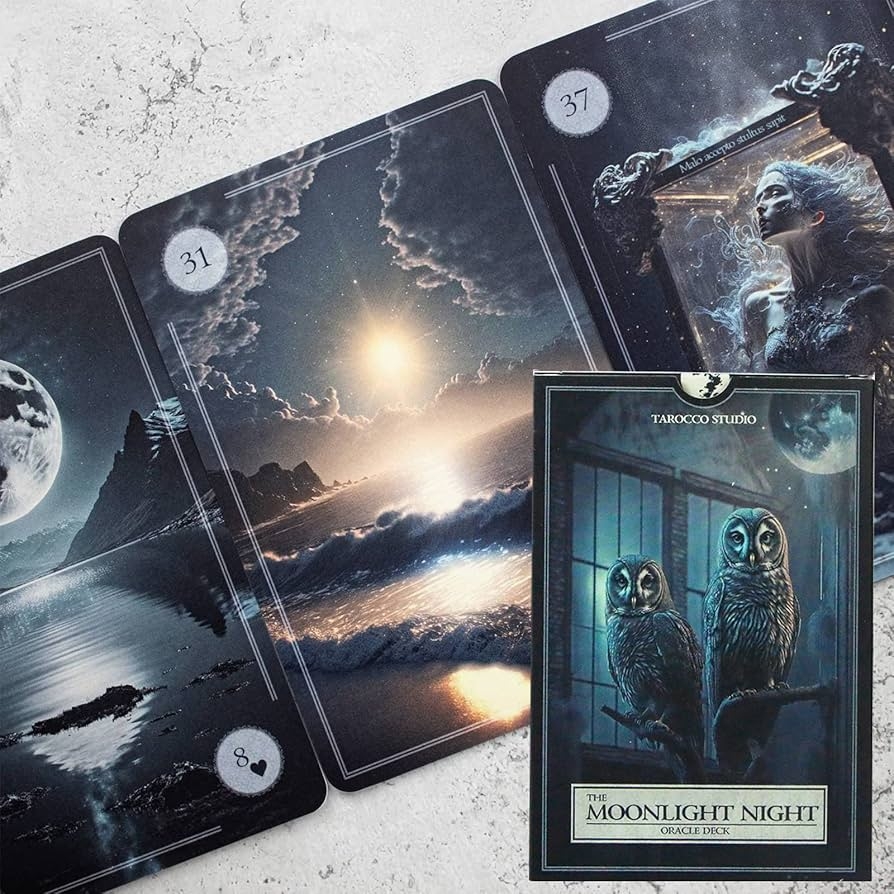 Moonlight Night Oracle Cards 44 Cards With Guidebook Inspired By The Magic Of The Moon Night 4 75 X 3 15 120mm X 80mm Amazon au Toys Games
