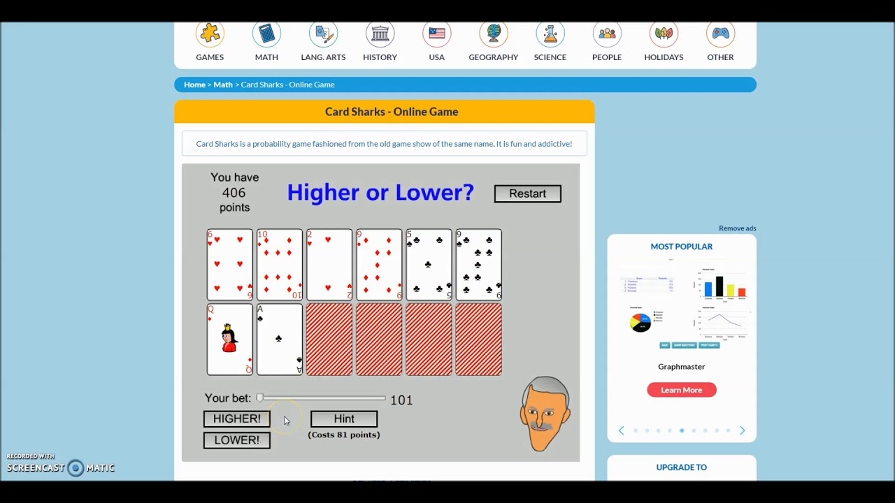 card sharks online game