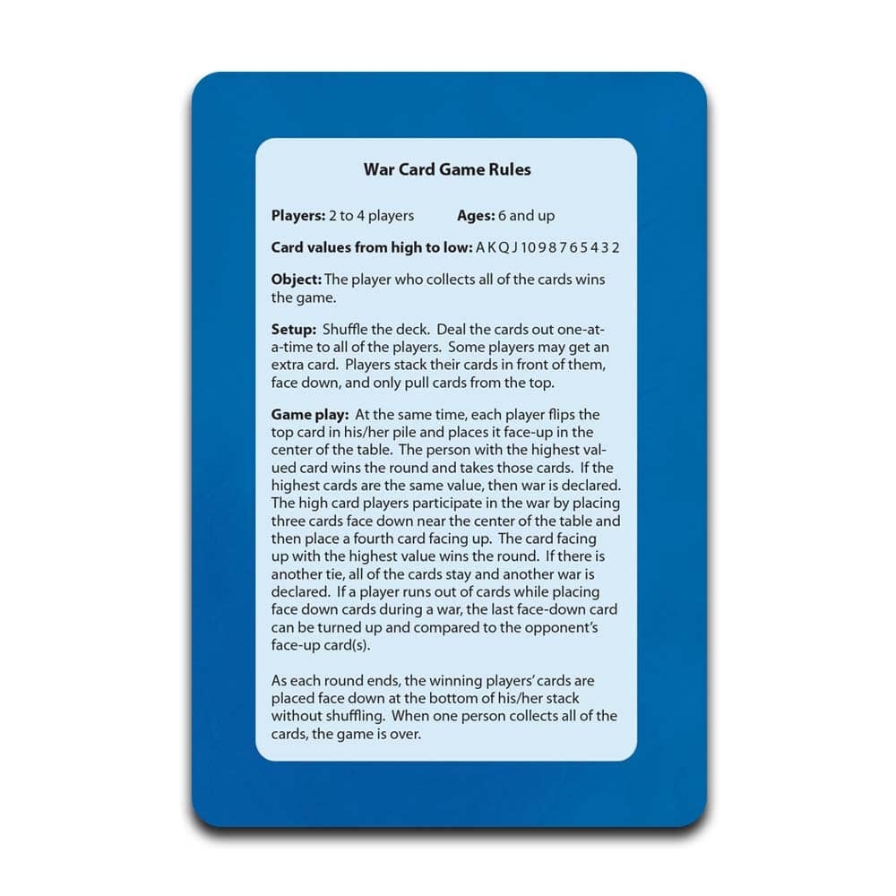 war card game directions
