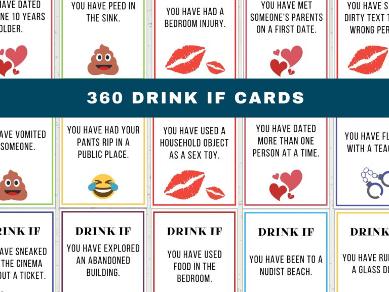 Never Have I Ever Drinking Card Game Drink Cards Printable Drinking Game Printable Never Have I Ever PDF Adult Card Game Printable Etsy