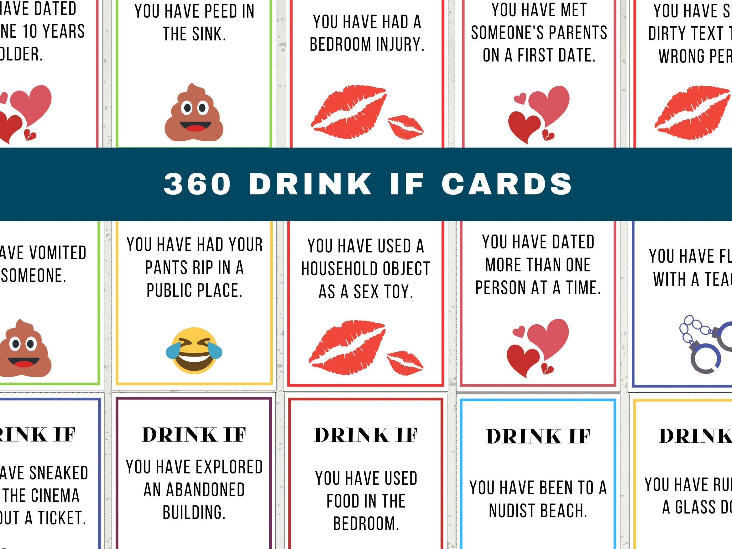 Never Have I Ever Drinking Card Game Drink Cards Printable Drinking Game Printable Never Have I Ever PDF Adult Card Game Printable Etsy