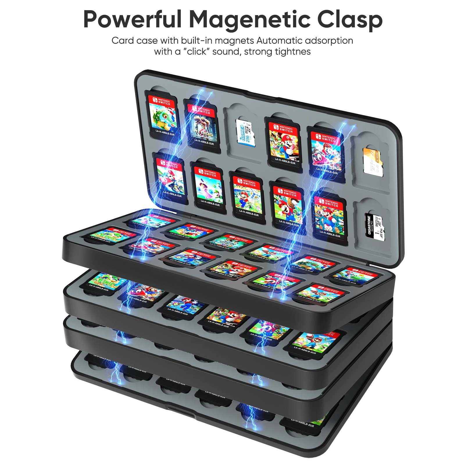 New Arrival 96 In 1 Switch Game Card Case Storage Box For Nintendo Switch OLED Lite Game Cards Magnetic Storage Case Accessories AliExpress