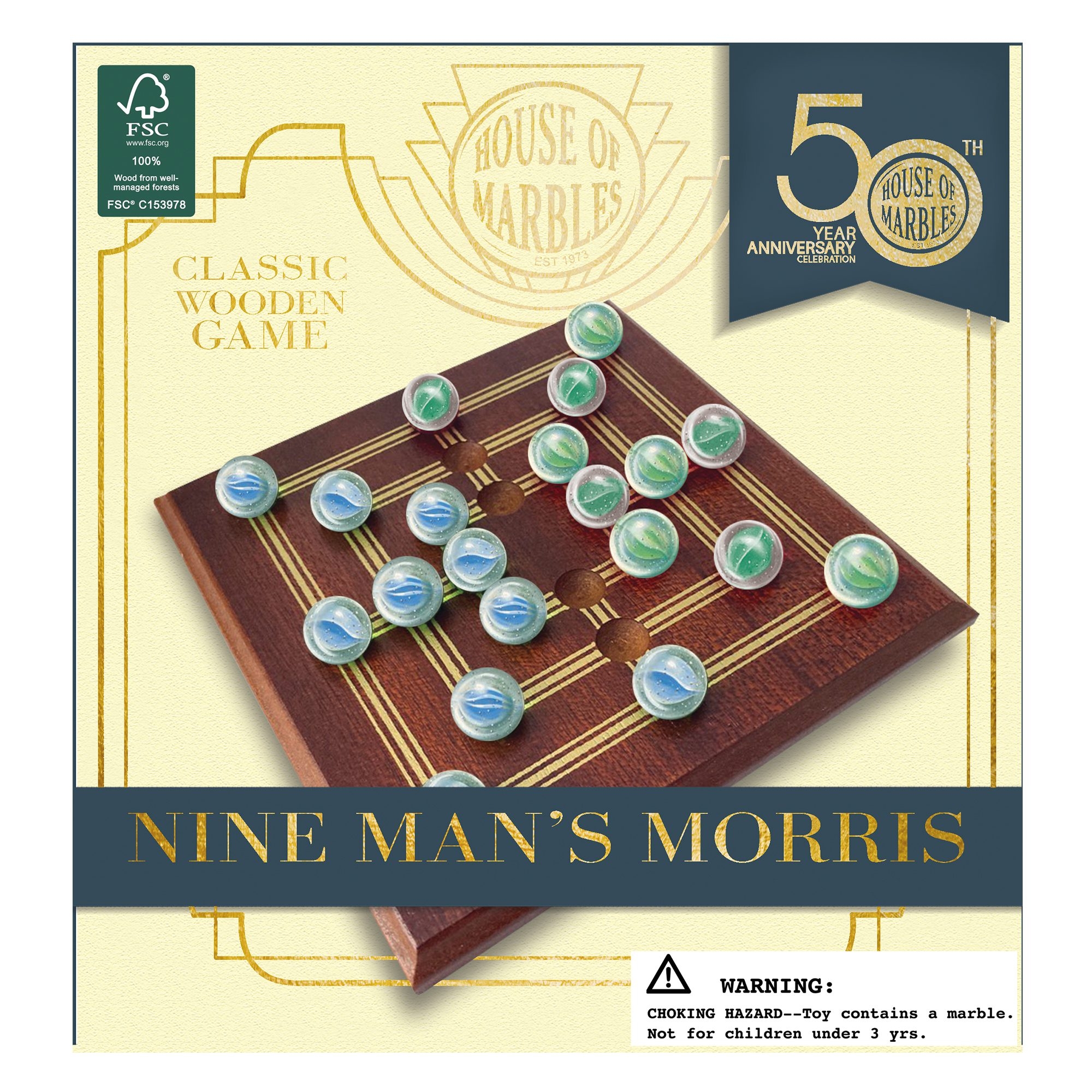 Nine Man s Morris Mini Marble Board Game House Of Marbles US