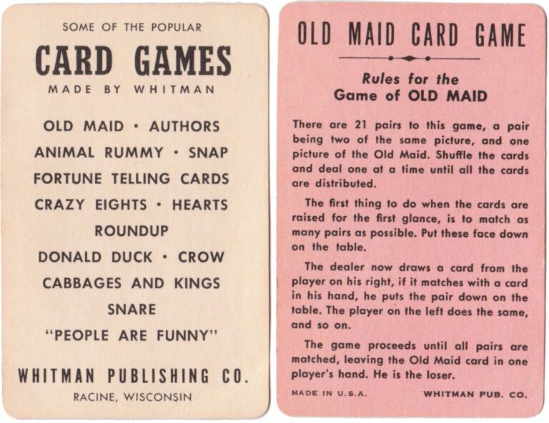Old Maid The World Of Playing Cards
