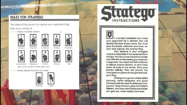 Old Version STRATEGO BoardGame Rules Instructions Board Layout 1980s 90s 70s How To Play UK Game YouTube