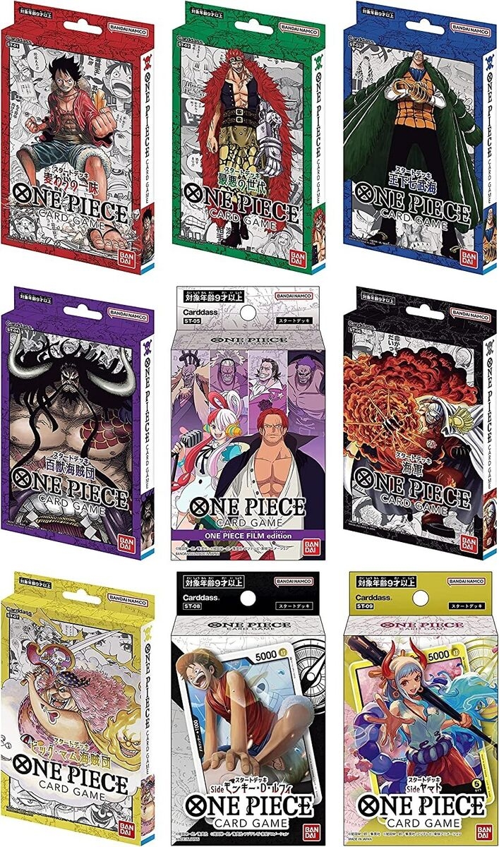 One Piece Card Game Starter Deck Complete Set Of 9 Sealed BANDAI ST01 ST09 JP A EBay