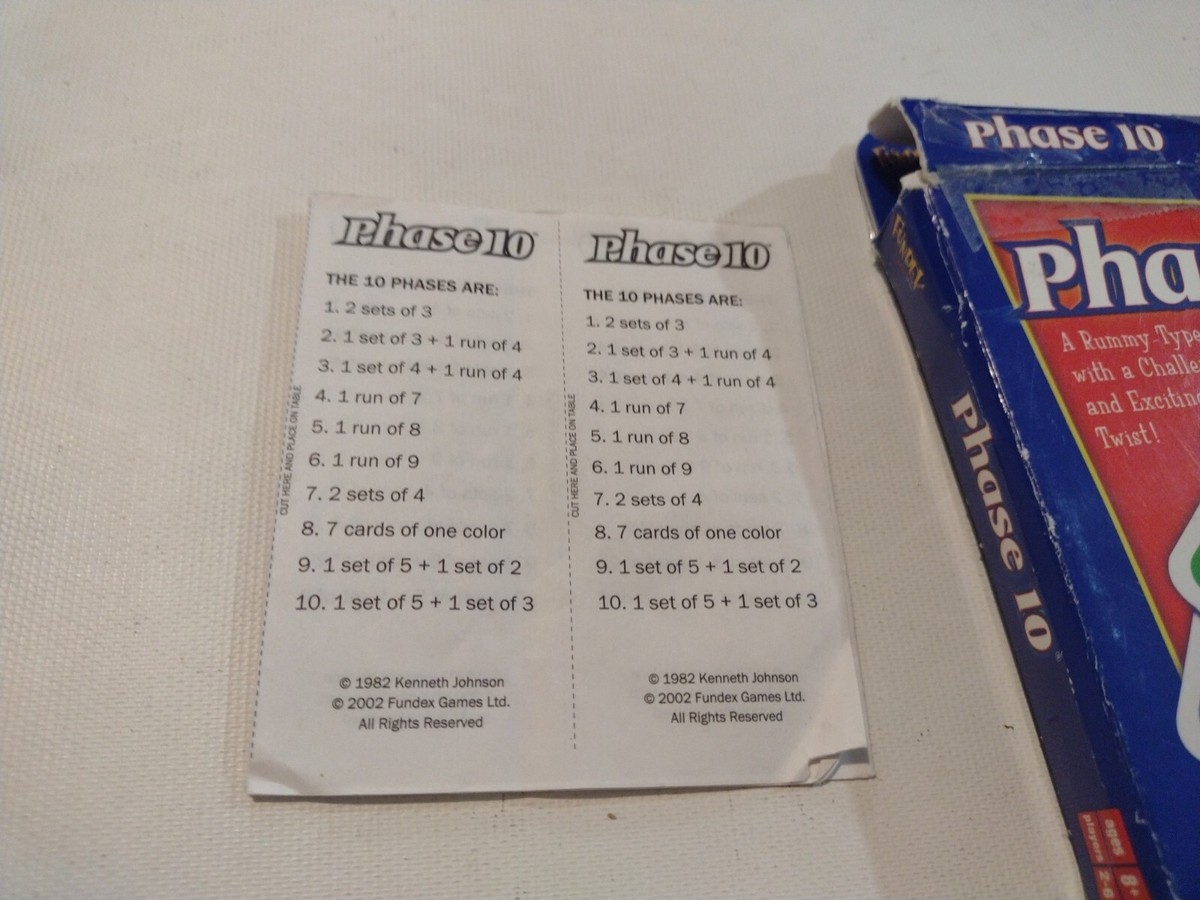 Phase 10 Card Game Complete 2008 Instructions Fundex USA EBay