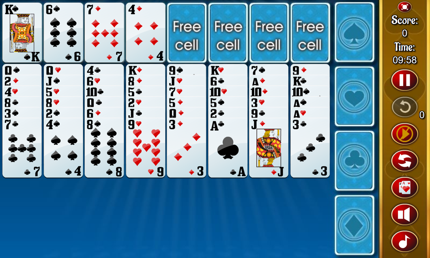 eight off solitaire card game