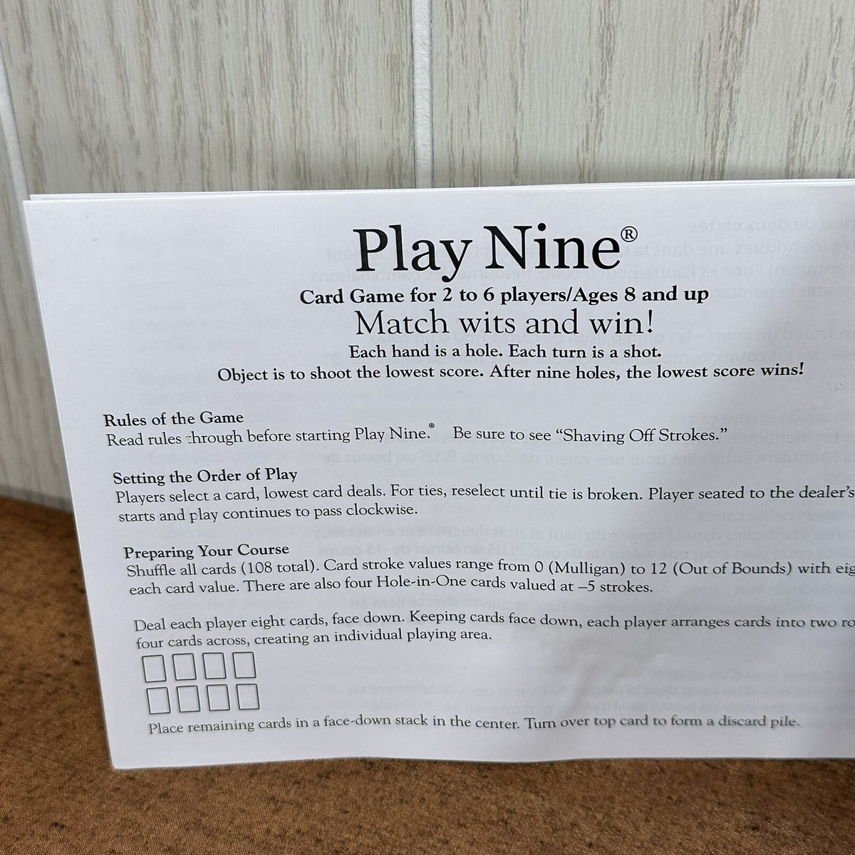 Play Nine The Card Game Of Golf New Card Games Golf Enthusiasts 754349110011 EBay