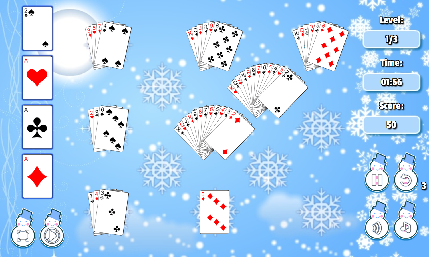  Play Winter Solitaire Game Free Online Christmas Themed Klondike Solitaire Card Video Game For Kids Adults