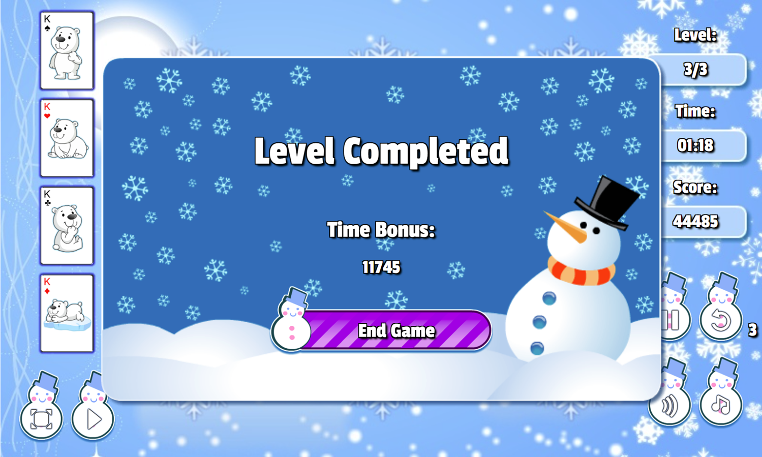  Play Winter Solitaire Game Free Online Christmas Themed Klondike Solitaire Card Video Game For Kids Adults