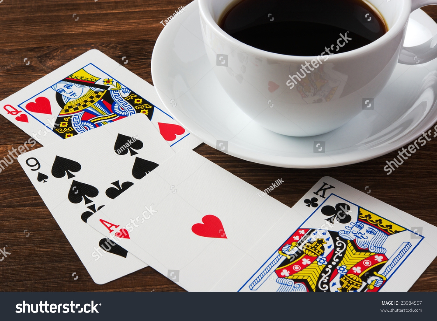 Playing Cards Cup Coffee Stock Photo 23984557 Shutterstock