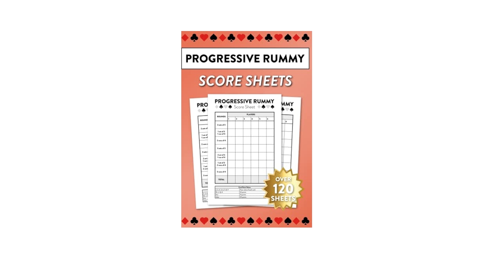 Progressive Rummy Score Sheets Over 120 Sheets For Progressive Rummy Card Game Publishing Score Sheetz Amazon Books