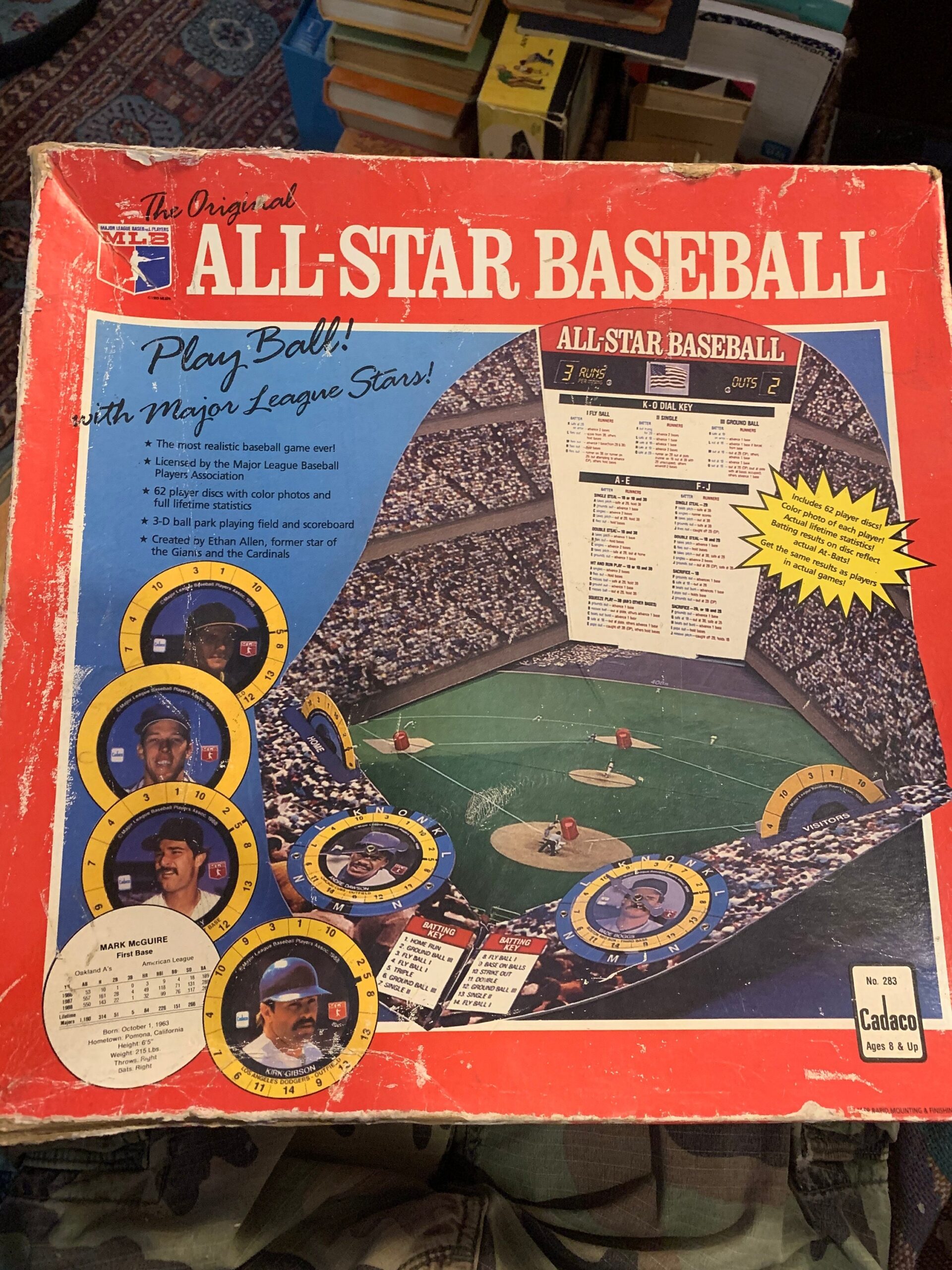 Rare 1989 All Star Baseball Game By Cadaco With UNPUNCHED Player Cards Etsy