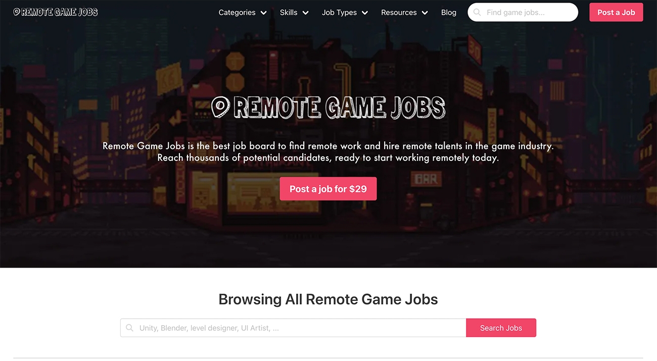 Remote Game Jobs Best Job Boards