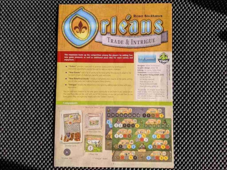 Review Of Orl ans Trade Intrigue An Expansion For Orl ans That Offers Four New Optional Modules