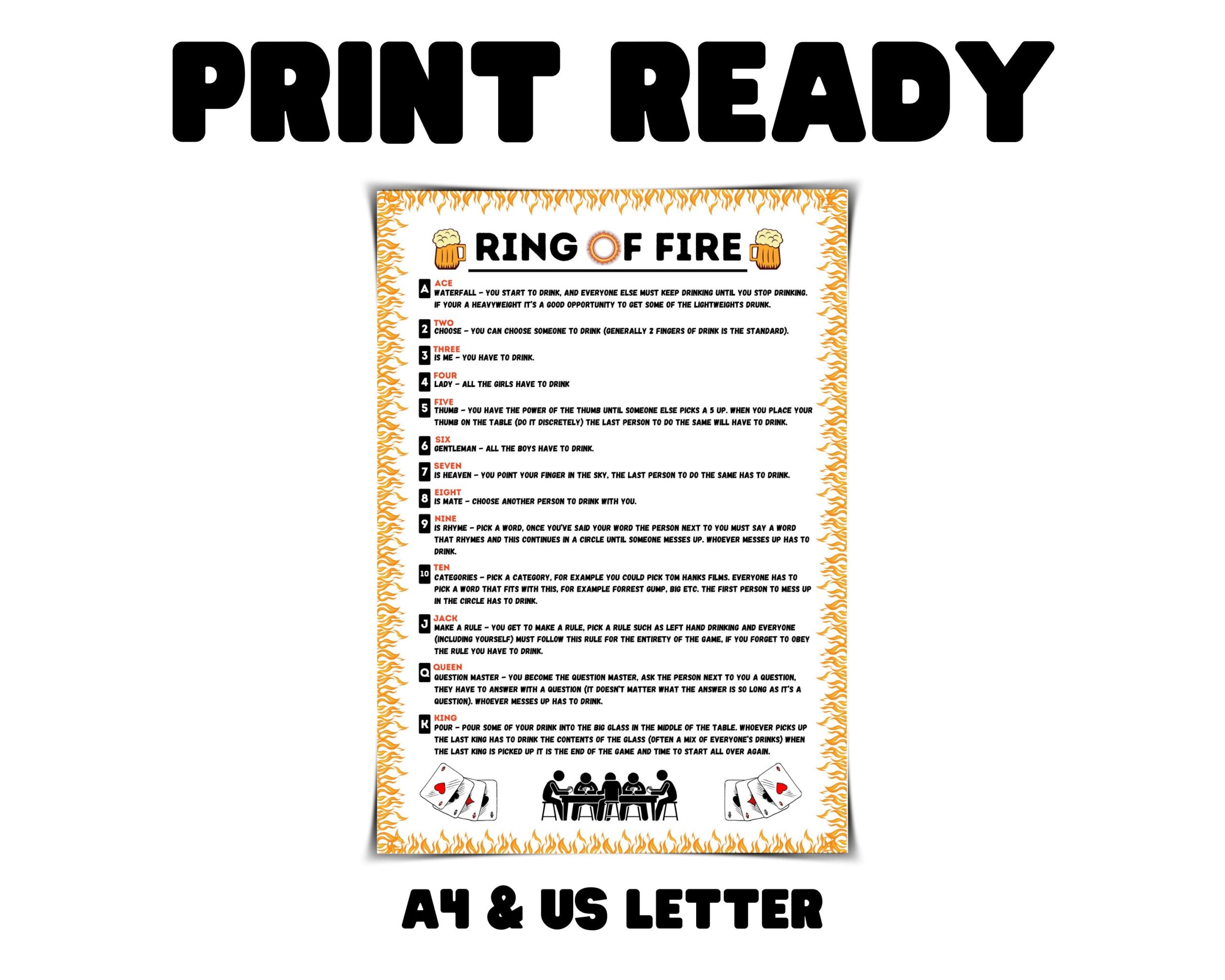 drinking card games ring of fire