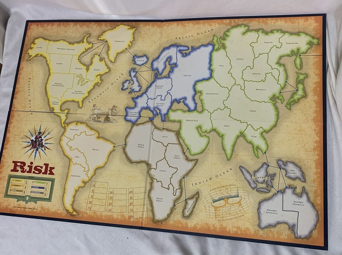 Risk Hasbro 2003 Game Map Board Only Parts Decor Craft EBay
