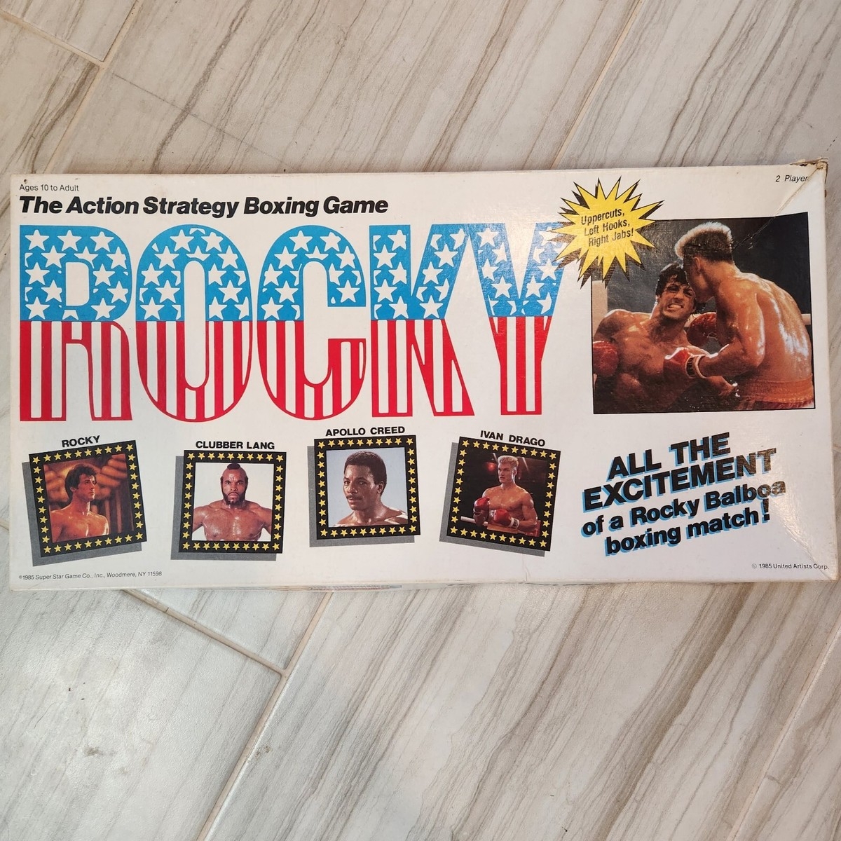Rocky The Action Strategy Boxing Board Game 1985 Super Star Game Co Incomplete EBay