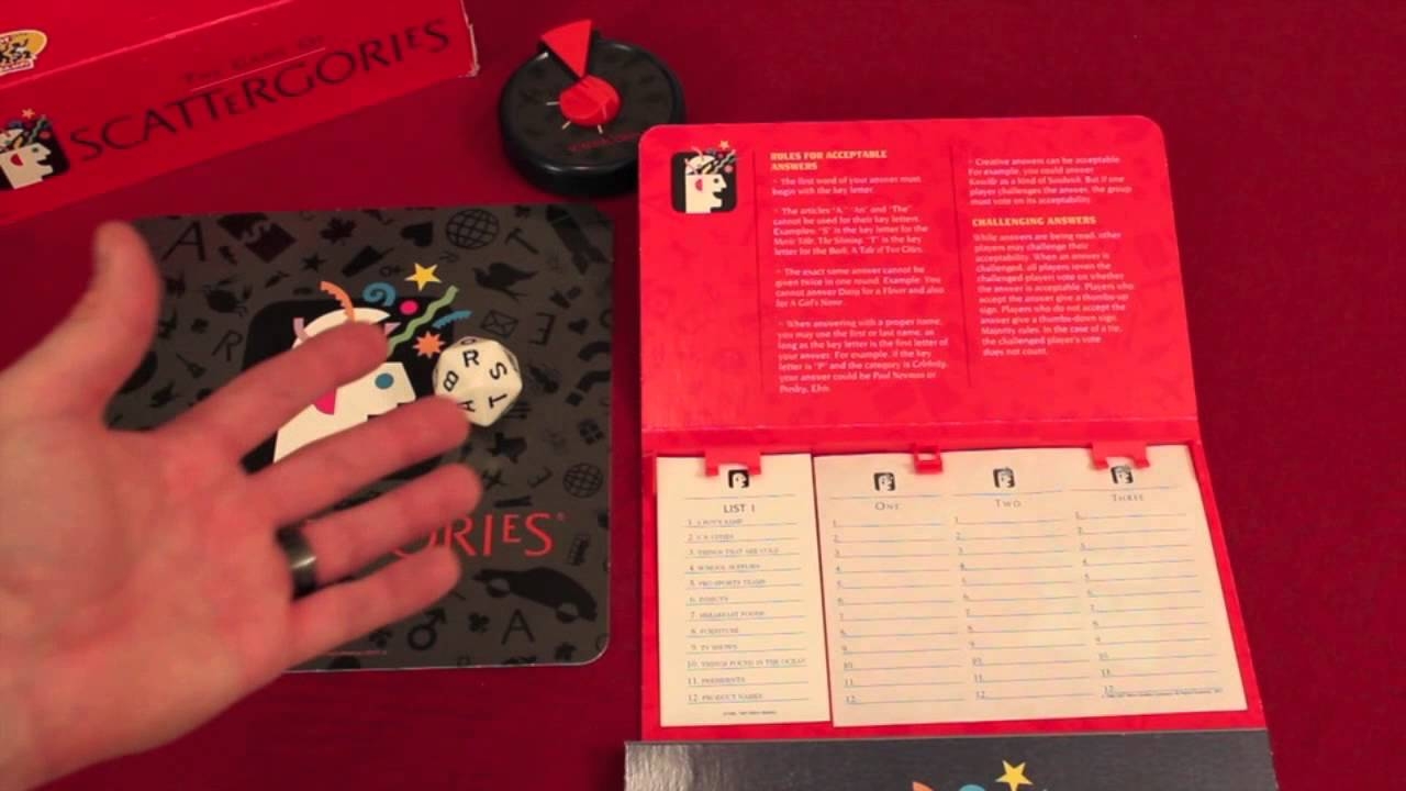 Scattergories Review With The Game Boy Geek YouTube