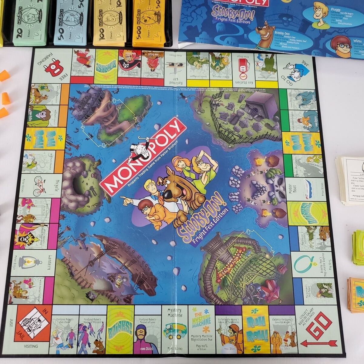 Scooby Doo Monopoly Fright Fest Edition 2000 Incomplete Board Game EBay