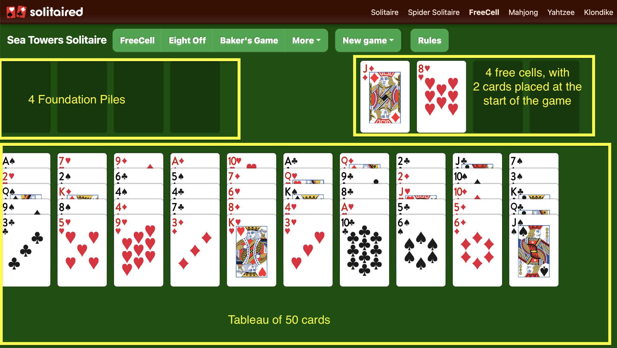 Sea Towers Solitaire Play Online 100 Free Solitaired