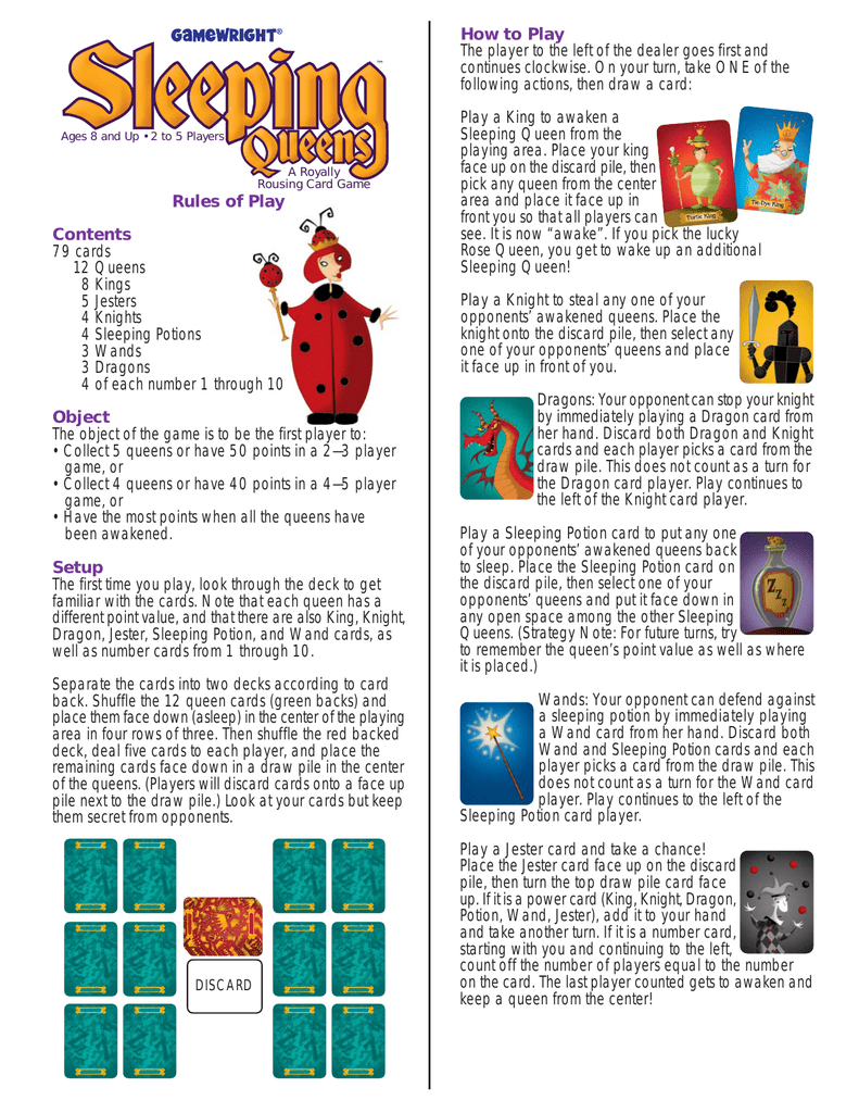 Sleeping Queens Card Game Rules Of Play