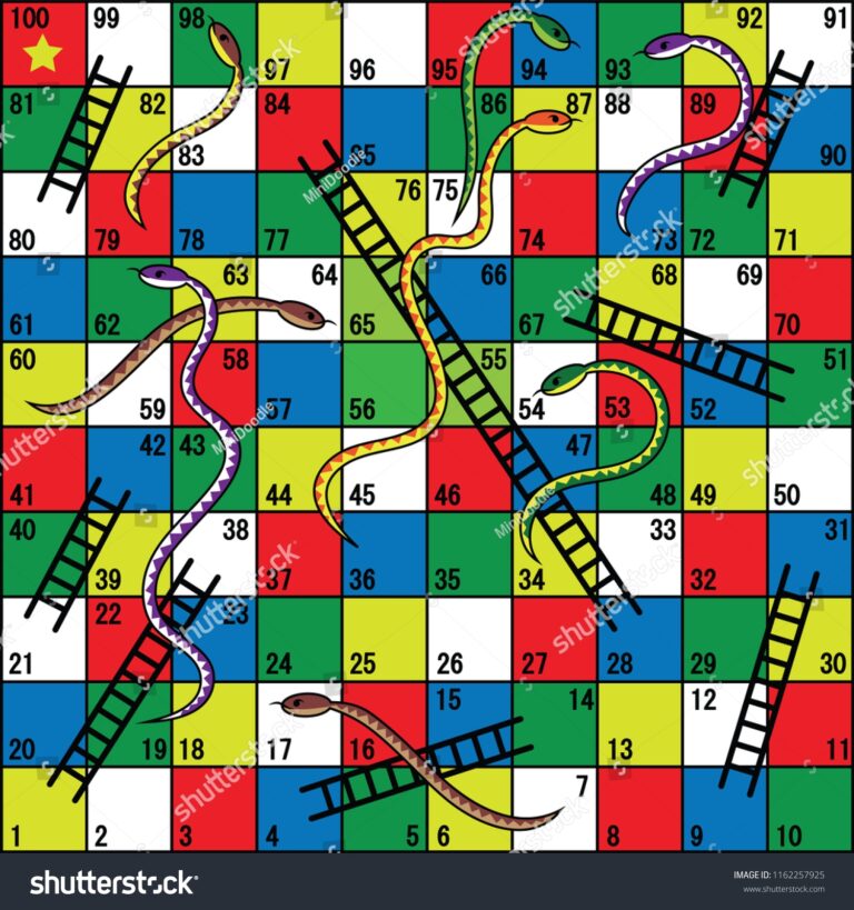 Snakes Ladders Board Game Snakes Ladders Stock Vector Royalty Free 1162257925 Shutterstock