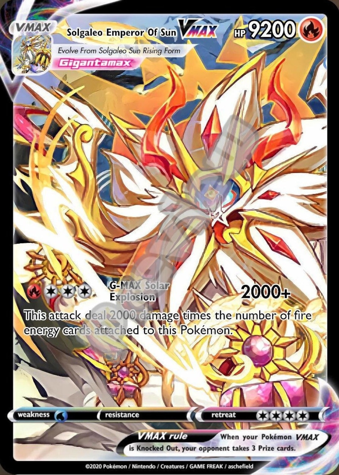 Solgaleo Sun Emper Vmax Etsy