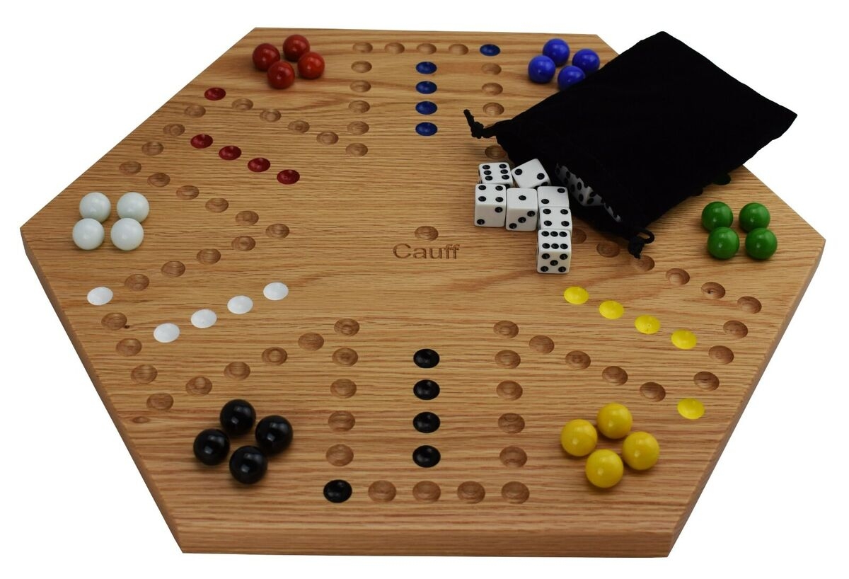 Solid Oak Wood Double Sided Marbles Board Game Hand Painted 16 Inch EBay
