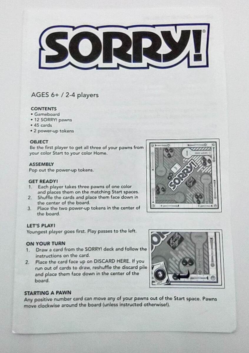 Sorry Board Game Pieces Part Fire And Ice Pawns Cards Instructions Game Board EBay