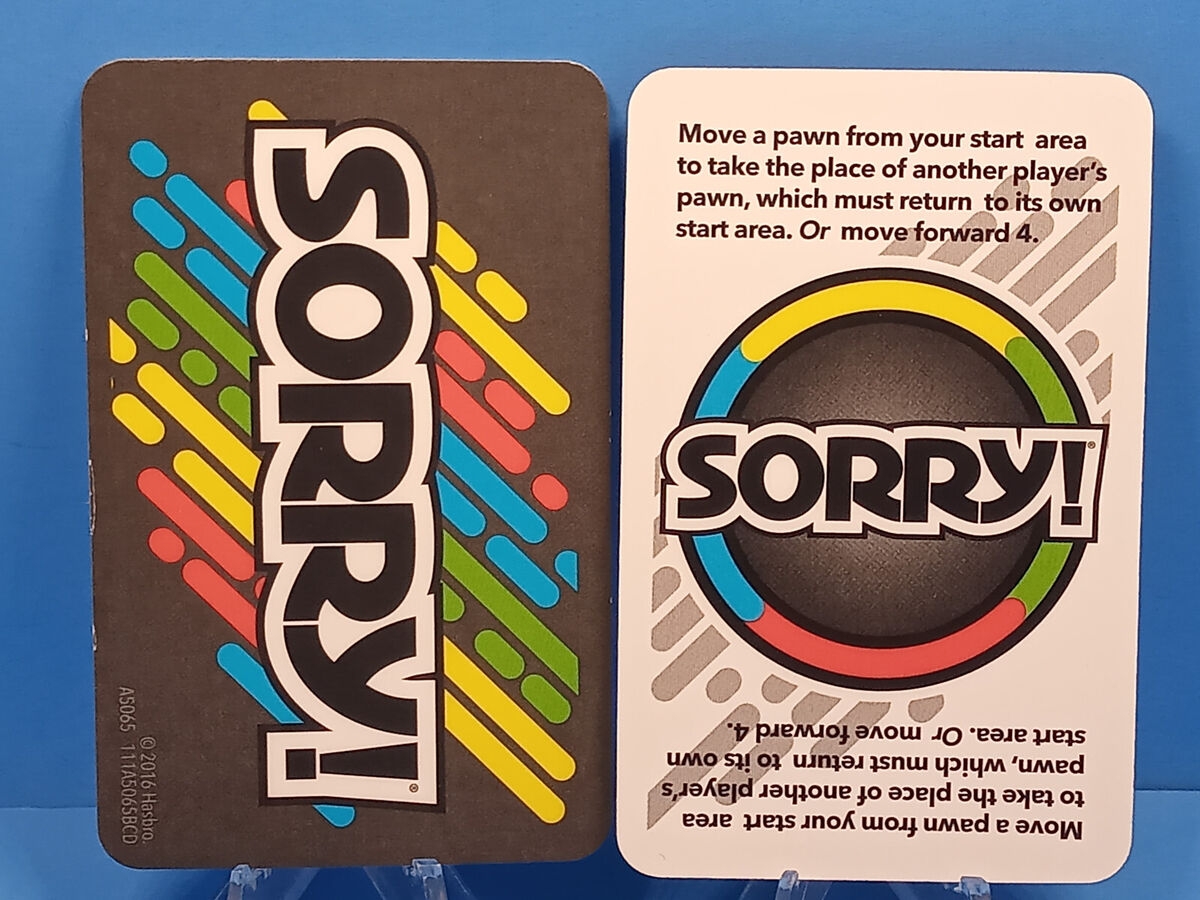 Sorry Board Game SINGLE Replacement Cards You Pick 2016 Hasbro EBay