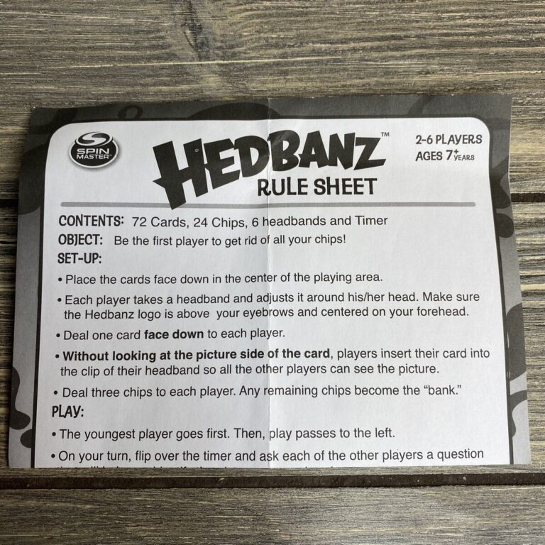 Spin Master Hedbanz 2nd Edition Game Rule Sheet Replacement Part Piece EBay