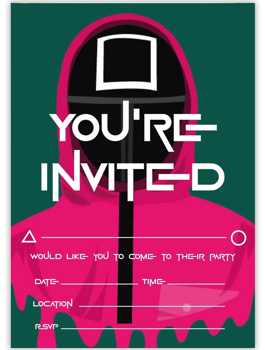 SQUID GAME BIRTHDAY PARTY INVITATIONS SQUID GAME PARTY INVITES GIRLS BOYS KIDS EBay