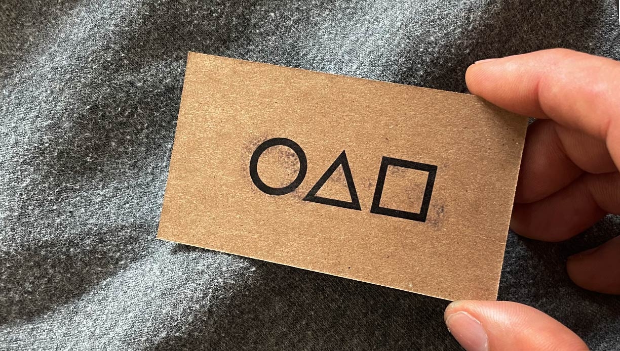 Squid Game Card Featuring Brown Kraft