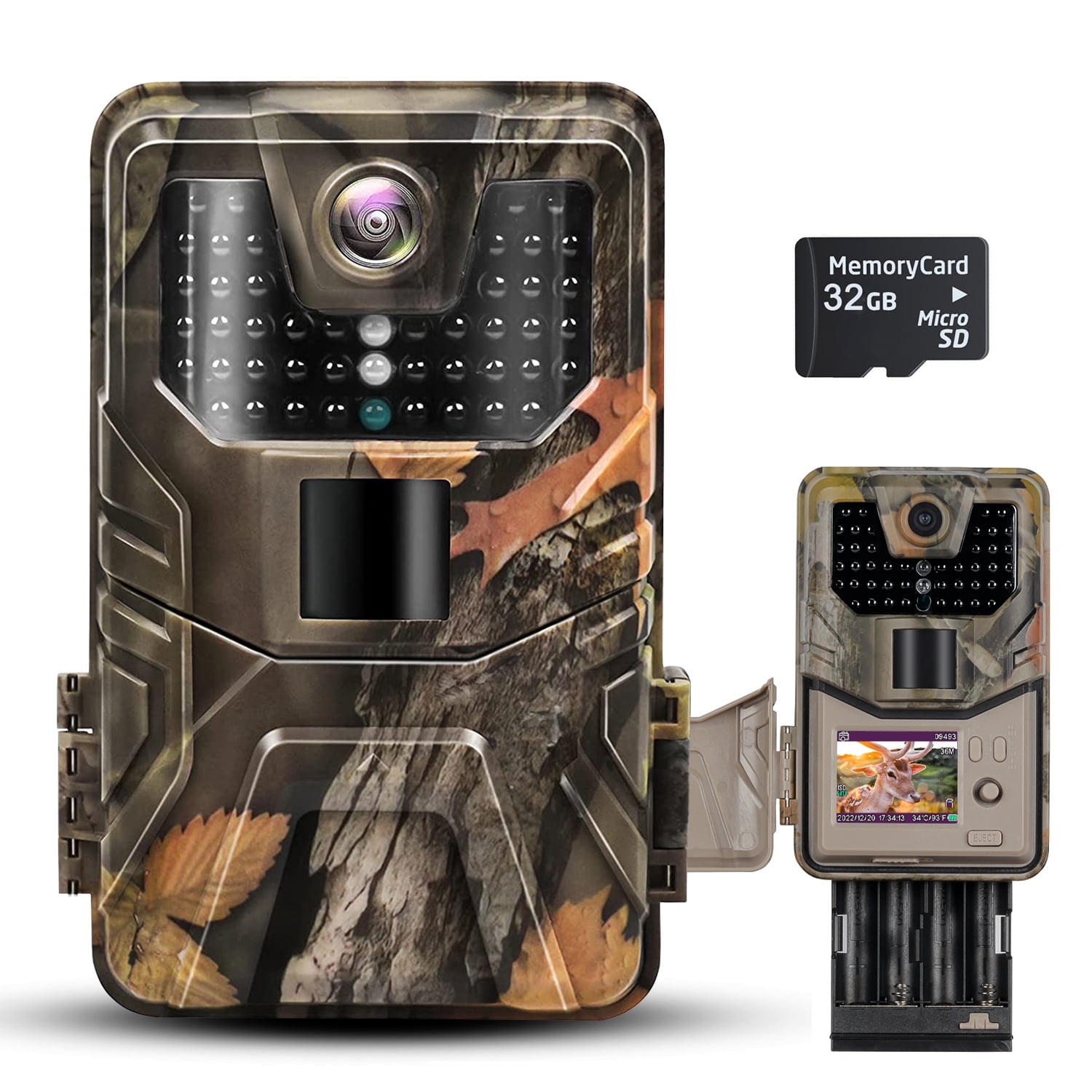SuntekCam HC 900A 4K Game Hunting Trail Camera With 32GB SD Card Night Vision Waterproof Walmart